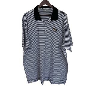 Peter Millar Black and White Striped UCF Polo - XXL